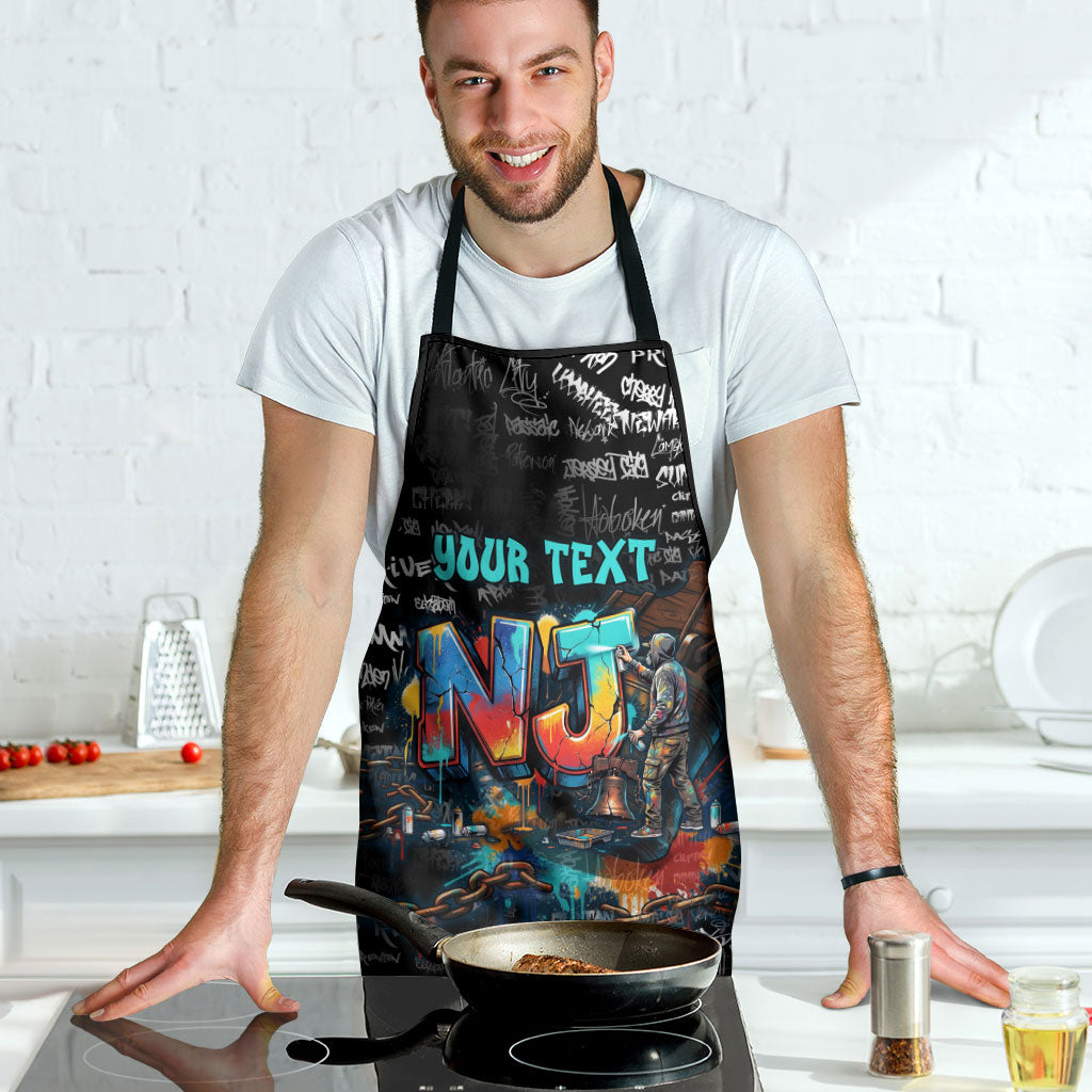 Personalized New Jersey Liberty Bell Graffiti Apron Urban Street Art - Hand Drawn City Tagging