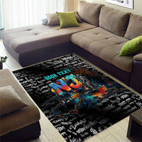 Personalized New Jersey Liberty Bell Graffiti Area Rug Urban Street Art - Hand Drawn City Tagging
