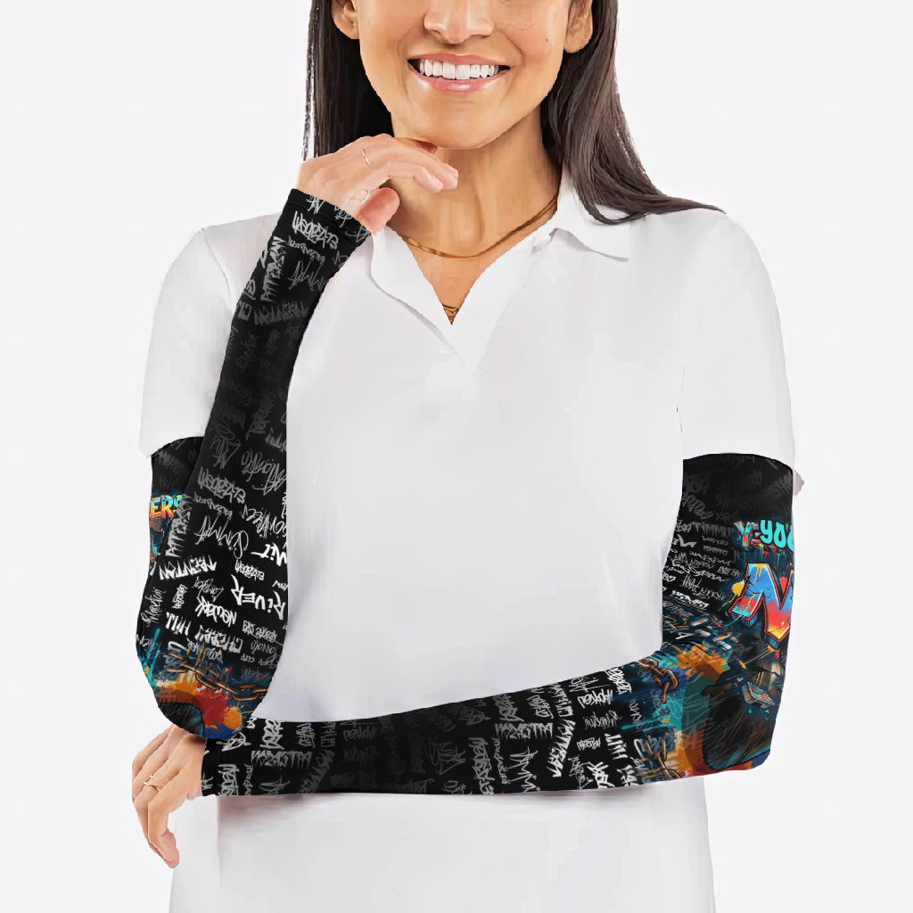 Personalized New Jersey Liberty Bell Graffiti Arm Sleeves Urban Street Art - Hand Drawn City Tagging