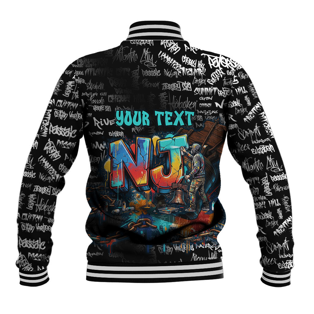 Personalized New Jersey Liberty Bell Graffiti Baseball Jacket Urban Street Art - Hand Drawn City Tagging
