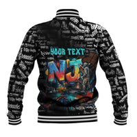 Personalized New Jersey Liberty Bell Graffiti Baseball Jacket Urban Street Art - Hand Drawn City Tagging
