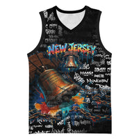 Personalized New Jersey Liberty Bell Graffiti Basketball Jersey Urban Street Art - Hand Drawn City Tagging