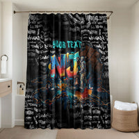 Personalized New Jersey Liberty Bell Graffiti Bathroom Set Urban Street Art - Hand Drawn City Tagging