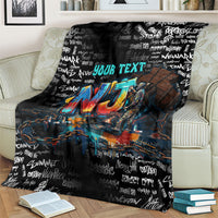 Personalized New Jersey Liberty Bell Graffiti Blanket Urban Street Art - Hand Drawn City Tagging