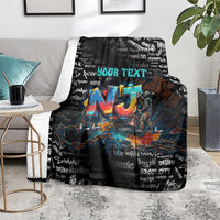 Personalized New Jersey Liberty Bell Graffiti Blanket Urban Street Art - Hand Drawn City Tagging