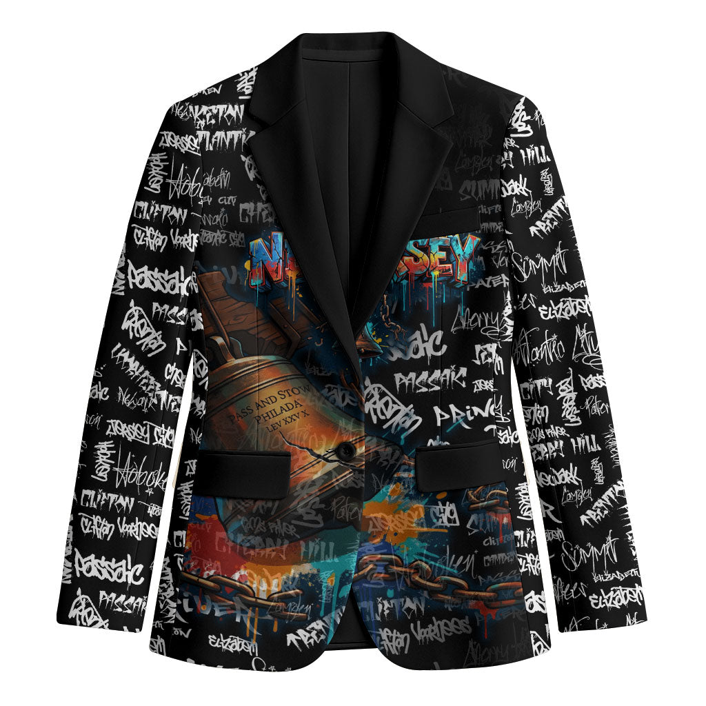 Personalized New Jersey Liberty Bell Graffiti Blazer Urban Street Art - Hand Drawn City Tagging