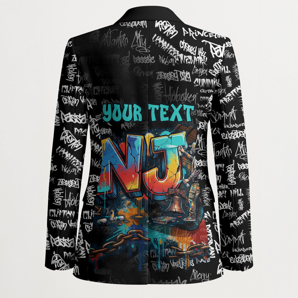 Personalized New Jersey Liberty Bell Graffiti Blazer Urban Street Art - Hand Drawn City Tagging