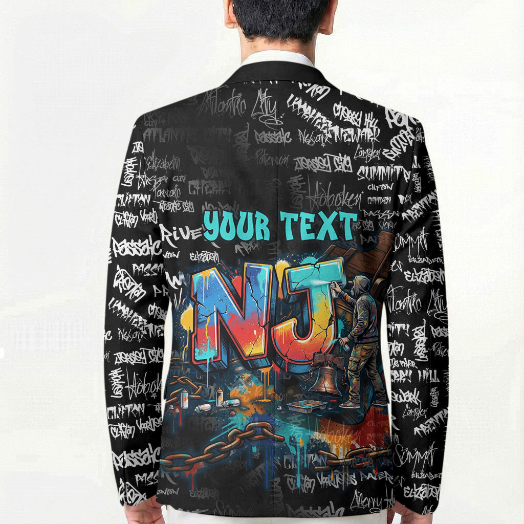 Personalized New Jersey Liberty Bell Graffiti Blazer Urban Street Art - Hand Drawn City Tagging