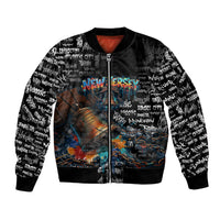 Personalized New Jersey Liberty Bell Graffiti Bomber Jacket Urban Street Art - Hand Drawn City Tagging
