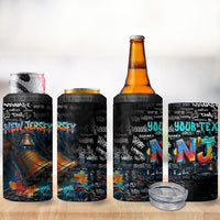 Personalized New Jersey Liberty Bell Graffiti 4 in 1 Can Cooler Tumbler Urban Street Art - Hand Drawn City Tagging