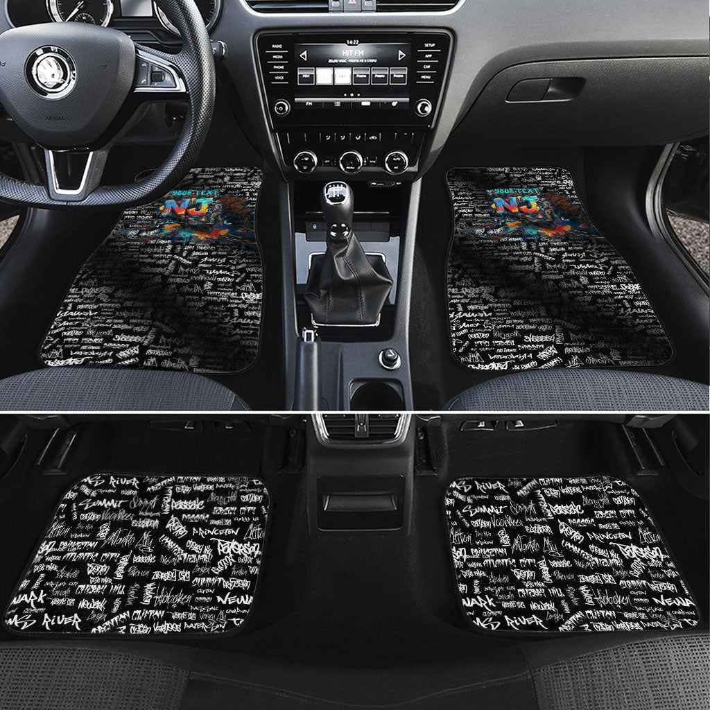 Personalized New Jersey Liberty Bell Graffiti Car Mats Urban Street Art - Hand Drawn City Tagging