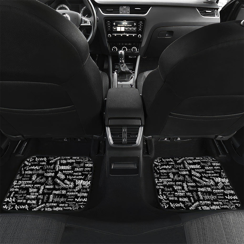 Personalized New Jersey Liberty Bell Graffiti Car Mats Urban Street Art - Hand Drawn City Tagging
