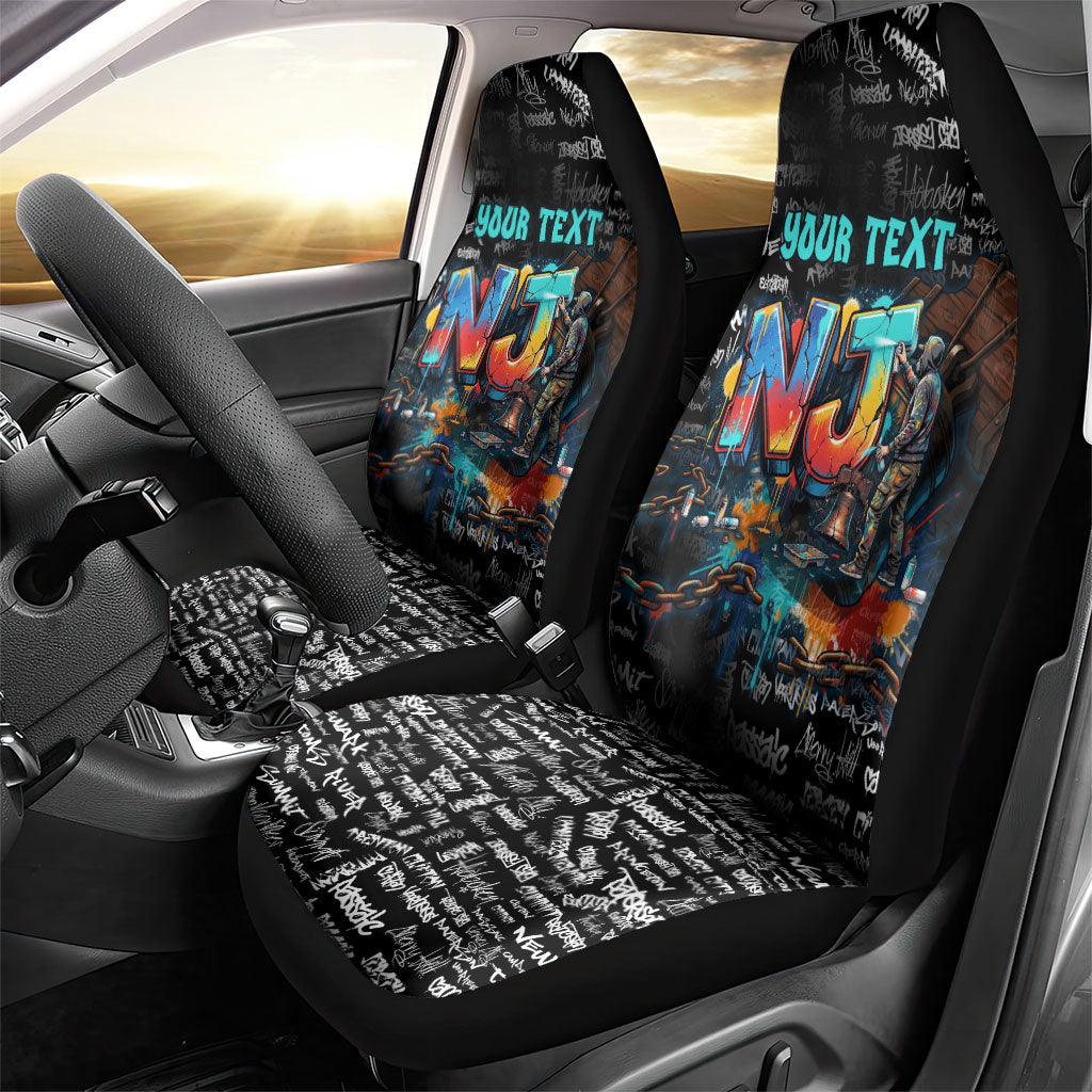 Personalized New Jersey Liberty Bell Graffiti Car Seat Cover Urban Street Art - Hand Drawn City Tagging