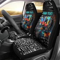 Personalized New Jersey Liberty Bell Graffiti Car Seat Cover Urban Street Art - Hand Drawn City Tagging
