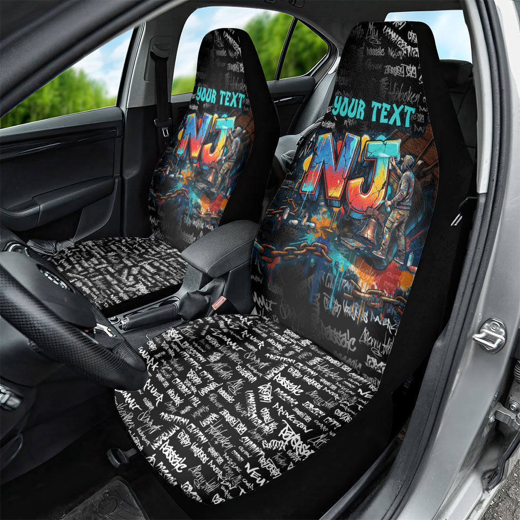 Personalized New Jersey Liberty Bell Graffiti Car Seat Cover Urban Street Art - Hand Drawn City Tagging