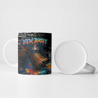 Personalized New Jersey Liberty Bell Graffiti Ceramic Mug Urban Street Art - Hand Drawn City Tagging