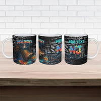 Personalized New Jersey Liberty Bell Graffiti Ceramic Mug Urban Street Art - Hand Drawn City Tagging
