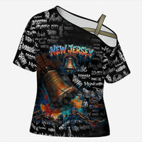 Personalized New Jersey Liberty Bell Graffiti Cross Shoulder Shirt Urban Street Art - Hand Drawn City Tagging