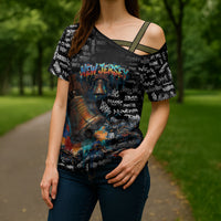 Personalized New Jersey Liberty Bell Graffiti Cross Shoulder Shirt Urban Street Art - Hand Drawn City Tagging