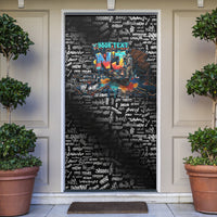 Personalized New Jersey Liberty Bell Graffiti Door Cover Urban Street Art - Hand Drawn City Tagging