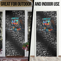 Personalized New Jersey Liberty Bell Graffiti Door Cover Urban Street Art - Hand Drawn City Tagging