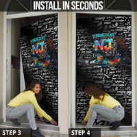 Personalized New Jersey Liberty Bell Graffiti Door Cover Urban Street Art - Hand Drawn City Tagging