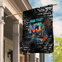 Personalized New Jersey Liberty Bell Graffiti Garden Flag Urban Street Art - Hand Drawn City Tagging
