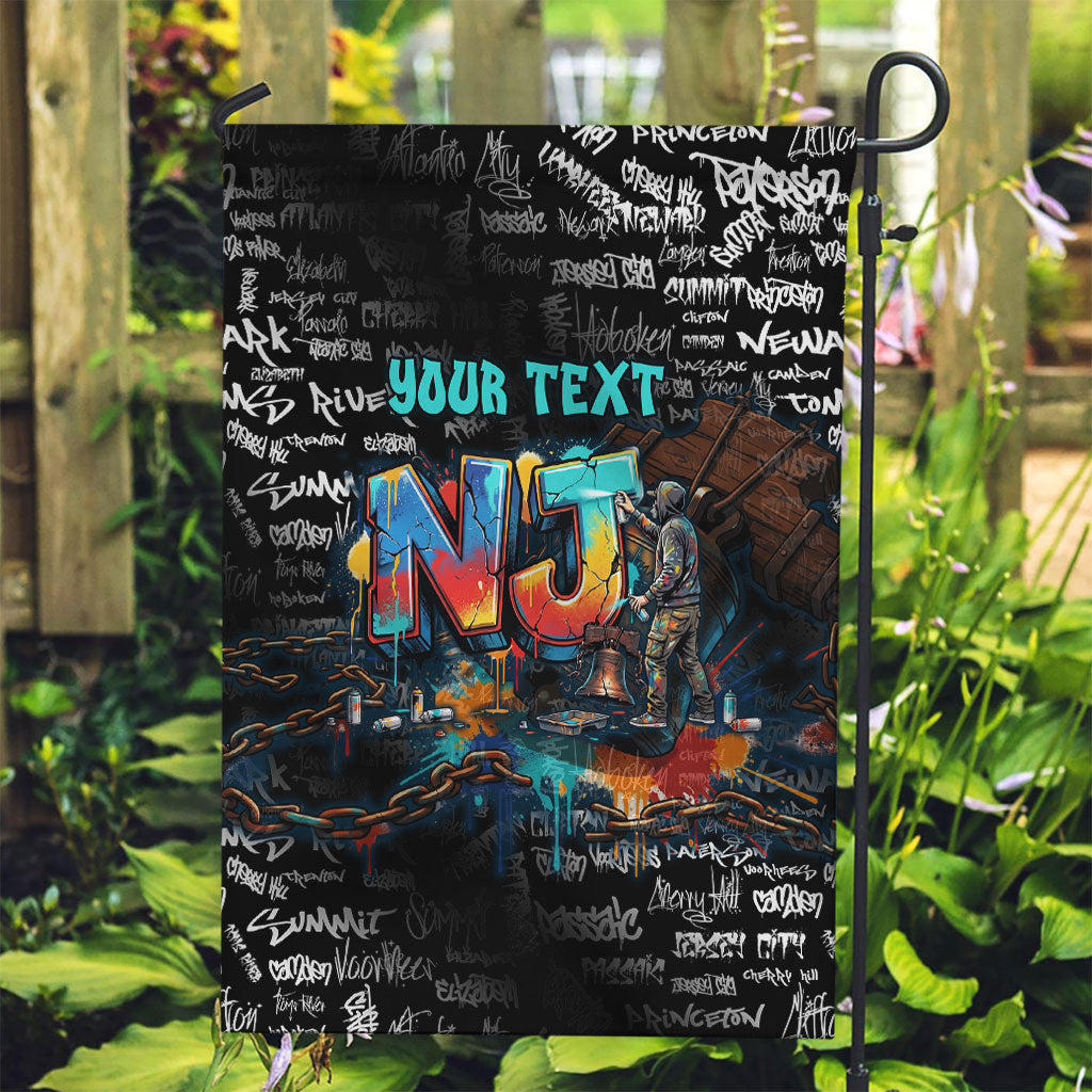 Personalized New Jersey Liberty Bell Graffiti Garden Flag Urban Street Art - Hand Drawn City Tagging
