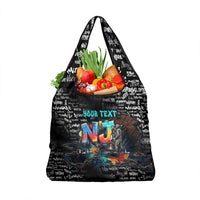 Personalized New Jersey Liberty Bell Graffiti Grocery Bag Urban Street Art - Hand Drawn City Tagging