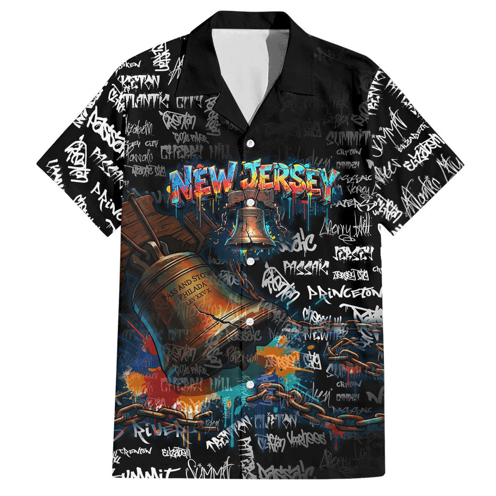 Personalized New Jersey Liberty Bell Graffiti Hawaiian Shirt Urban Street Art - Hand Drawn City Tagging