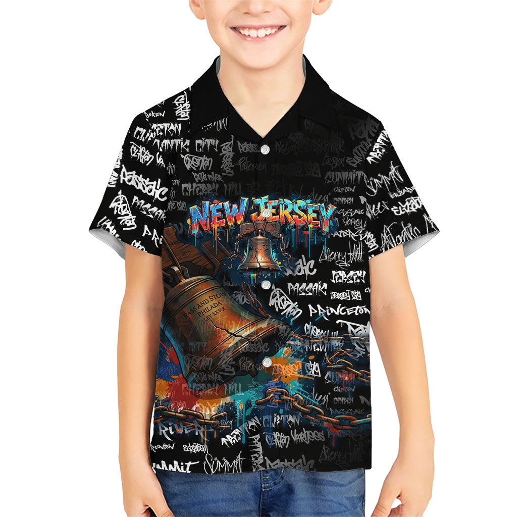 Personalized New Jersey Liberty Bell Graffiti Hawaiian Shirt Urban Street Art - Hand Drawn City Tagging