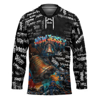 Personalized New Jersey Liberty Bell Graffiti Hockey Jersey Urban Street Art - Hand Drawn City Tagging