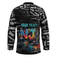 Personalized New Jersey Liberty Bell Graffiti Hockey Jersey Urban Street Art - Hand Drawn City Tagging