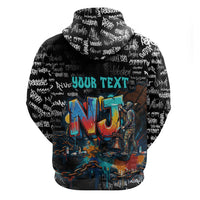 Personalized New Jersey Liberty Bell Graffiti Hoodie Urban Street Art - Hand Drawn City Tagging
