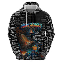 Personalized New Jersey Liberty Bell Graffiti Hoodie Urban Street Art - Hand Drawn City Tagging