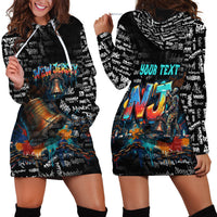 Personalized New Jersey Liberty Bell Graffiti Hoodie Dress Urban Street Art - Hand Drawn City Tagging