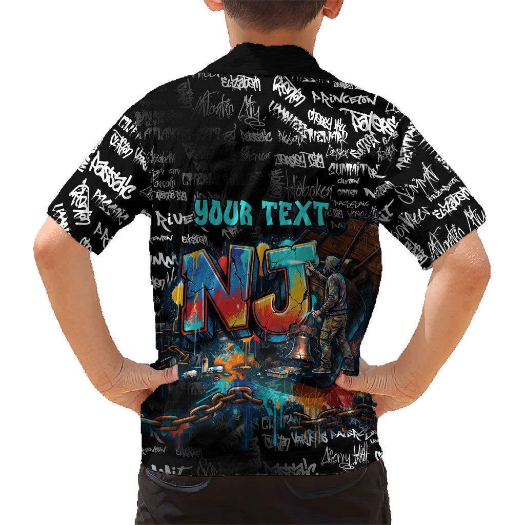 Personalized New Jersey Liberty Bell Graffiti Kid Hawaiian Shirt Urban Street Art - Hand Drawn City Tagging