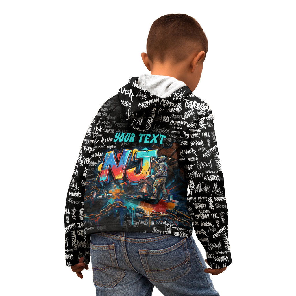 Personalized New Jersey Liberty Bell Graffiti Kid Hoodie Urban Street Art - Hand Drawn City Tagging
