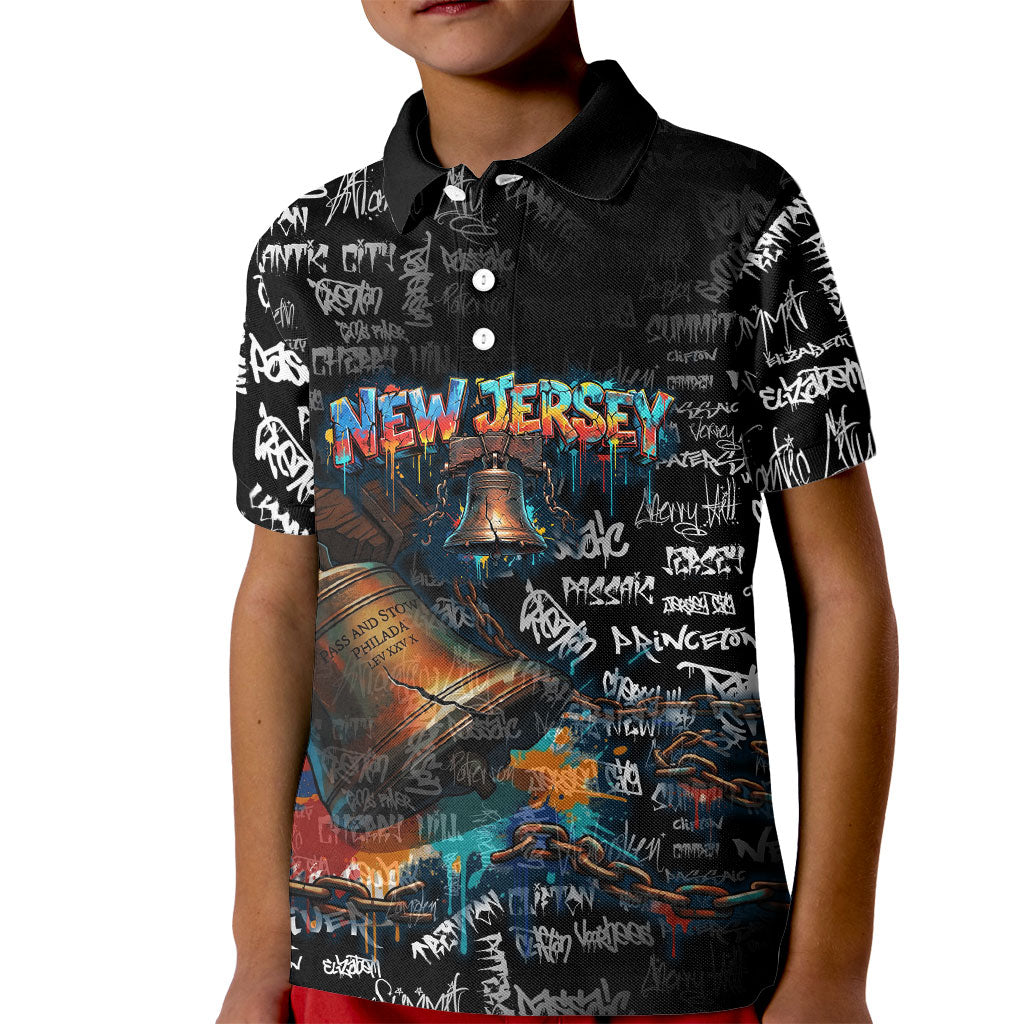 Personalized New Jersey Liberty Bell Graffiti Kid Polo Shirt Urban Street Art - Hand Drawn City Tagging