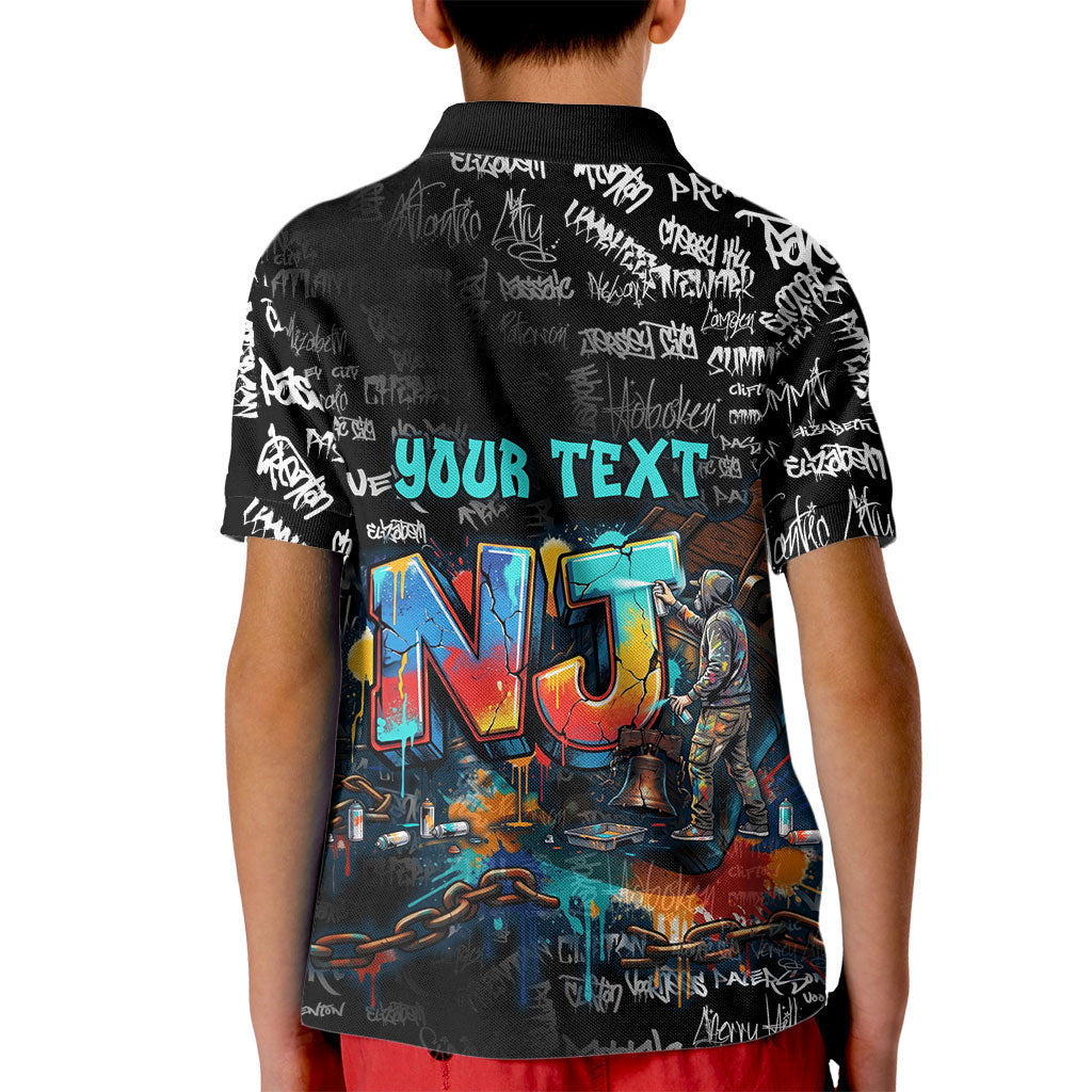 Personalized New Jersey Liberty Bell Graffiti Kid Polo Shirt Urban Street Art - Hand Drawn City Tagging