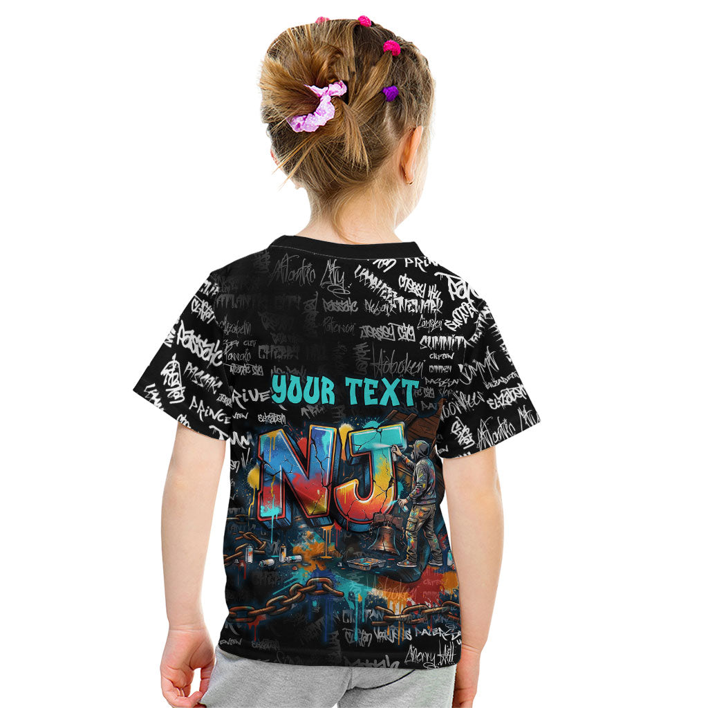 Personalized New Jersey Liberty Bell Graffiti Kid T Shirt Urban Street Art - Hand Drawn City Tagging