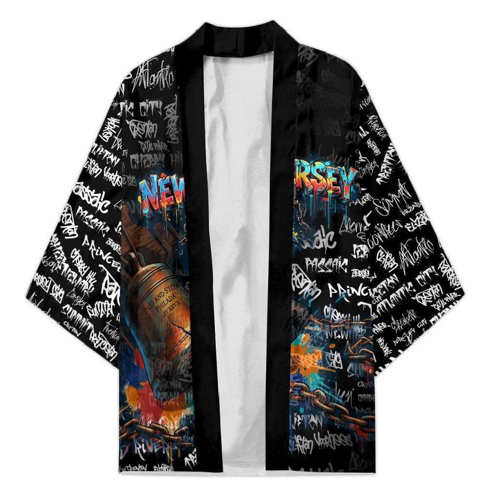 Personalized New Jersey Liberty Bell Graffiti Kimono Urban Street Art - Hand Drawn City Tagging