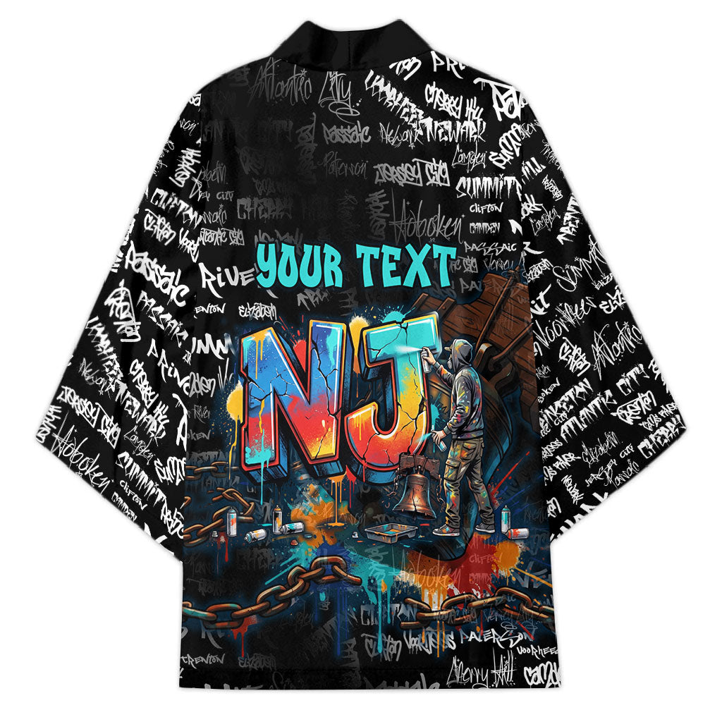 Personalized New Jersey Liberty Bell Graffiti Kimono Urban Street Art - Hand Drawn City Tagging
