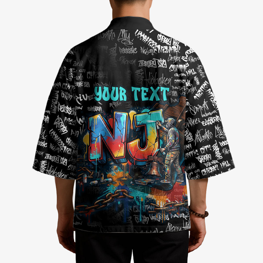 Personalized New Jersey Liberty Bell Graffiti Kimono Urban Street Art - Hand Drawn City Tagging
