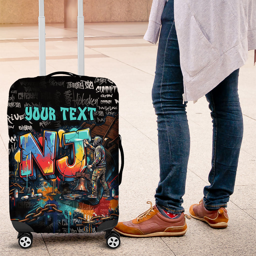 Personalized New Jersey Liberty Bell Graffiti Luggage Cover Urban Street Art - Hand Drawn City Tagging