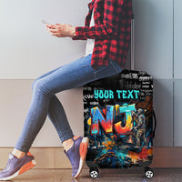 Personalized New Jersey Liberty Bell Graffiti Luggage Cover Urban Street Art - Hand Drawn City Tagging