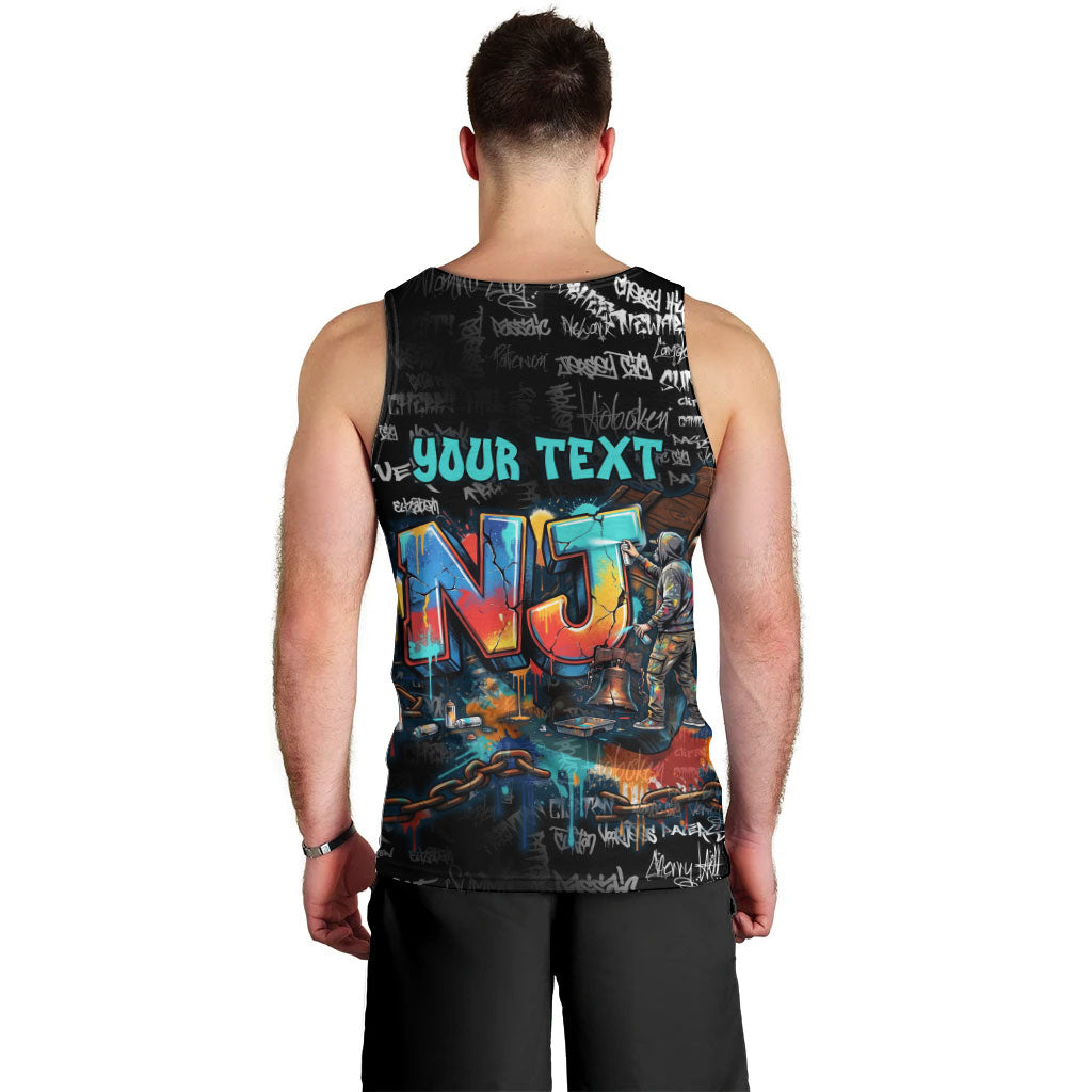 Personalized New Jersey Liberty Bell Graffiti Men Tank Top Urban Street Art - Hand Drawn City Tagging