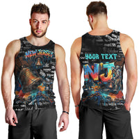 Personalized New Jersey Liberty Bell Graffiti Men Tank Top Urban Street Art - Hand Drawn City Tagging