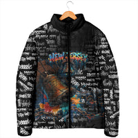 Personalized New Jersey Liberty Bell Graffiti Padded Jacket Urban Street Art - Hand Drawn City Tagging
