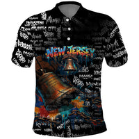 Personalized New Jersey Liberty Bell Graffiti Polo Shirt Urban Street Art - Hand Drawn City Tagging